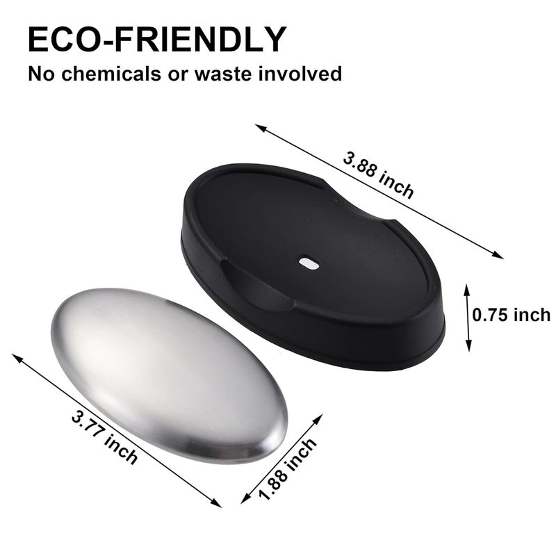 Mihey 3 Packs Stainless Steel Bar Soap Metal Soap Bar Odor Remover Rub Away Smell like Fish Garlic Onion Smell from Hand - Image 2