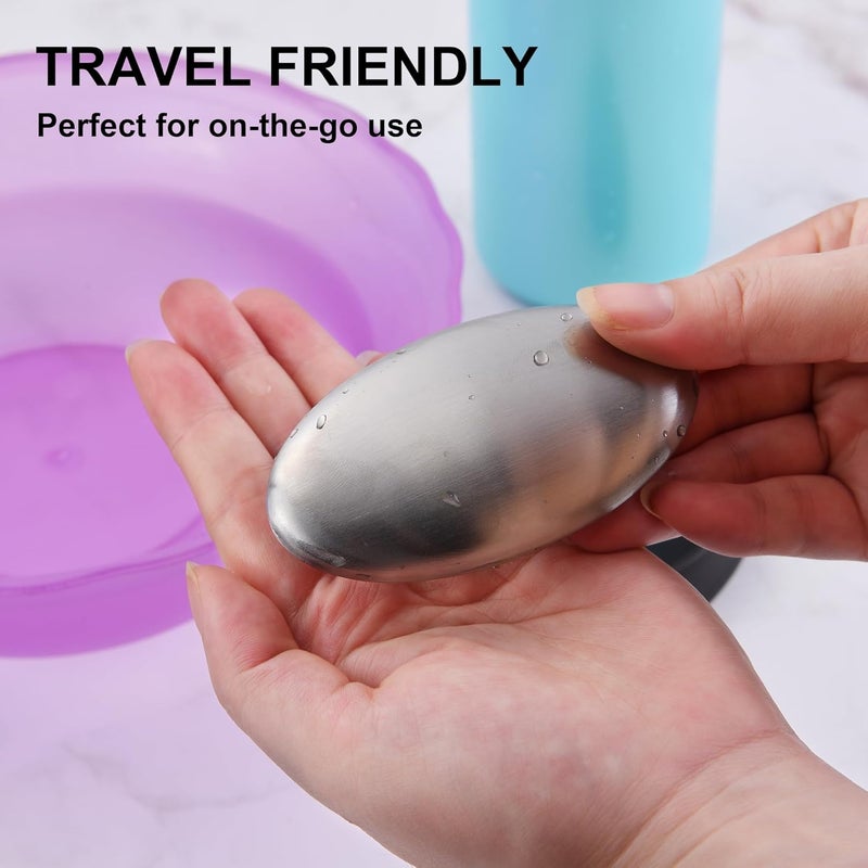 Mihey 3 Packs Stainless Steel Bar Soap Metal Soap Bar Odor Remover Rub Away Smell like Fish Garlic Onion Smell from Hand - Image 5