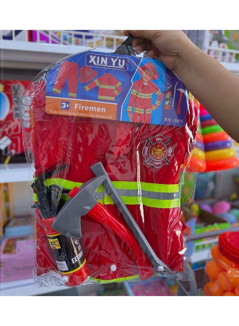 Superhero firefighter costume for kids and rescue tool set - Image 3