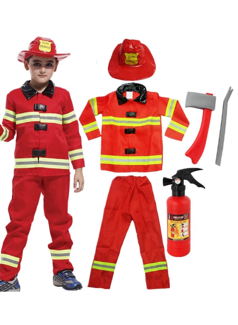 Superhero firefighter costume for kids and rescue tool set - Image 1