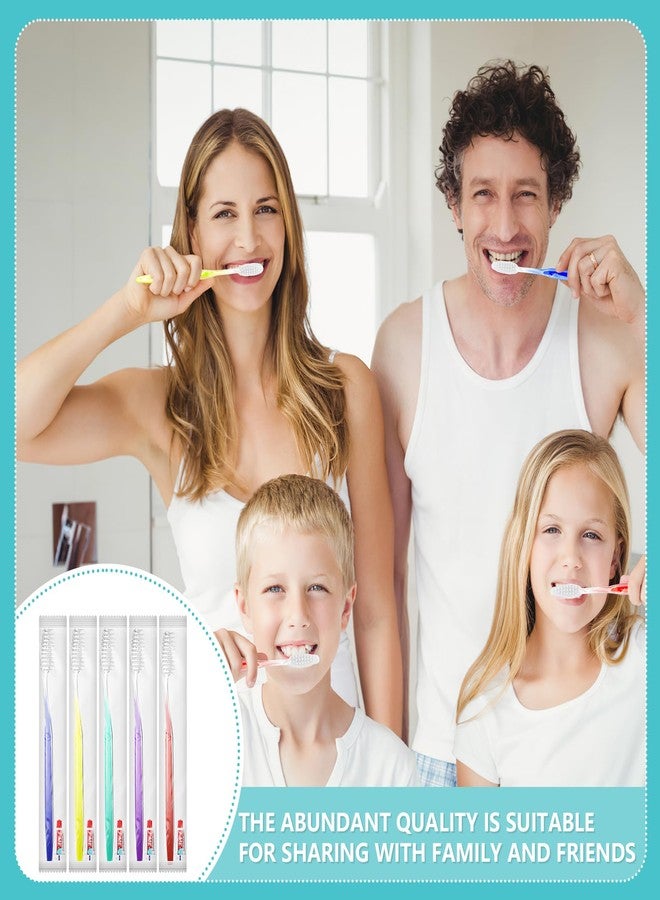 KisSealed 250 Pack Disposable Toothbrushes with Toothpaste,Bulk Travel Toothpaste and Toothbrush Set,Soft Bristle Individually Wrapped for Travel Hotel Donation Homeless Gift,Multicolor - Image 4