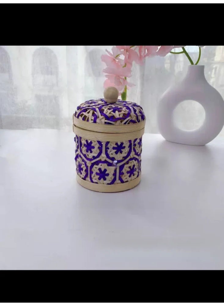 Handwoven Bamboo Tea Canister - Traditional Breathable Container for Arabic Tea Leaves & Bags (1PC) - Image 1