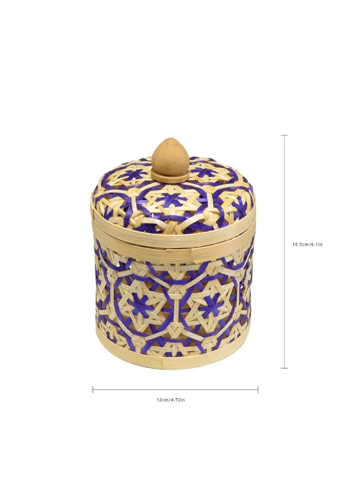 Handwoven Bamboo Tea Canister - Traditional Breathable Container for Arabic Tea Leaves & Bags (1PC) - Image 3