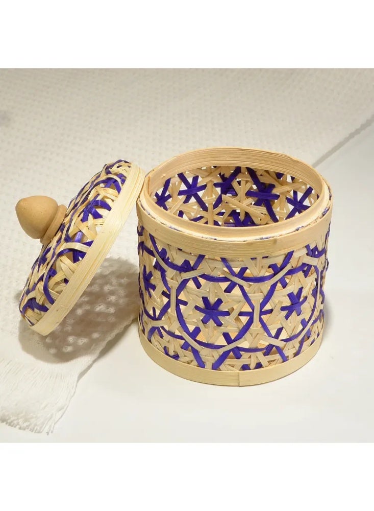 Handwoven Bamboo Tea Canister - Traditional Breathable Container for Arabic Tea Leaves & Bags (1PC) - Image 5