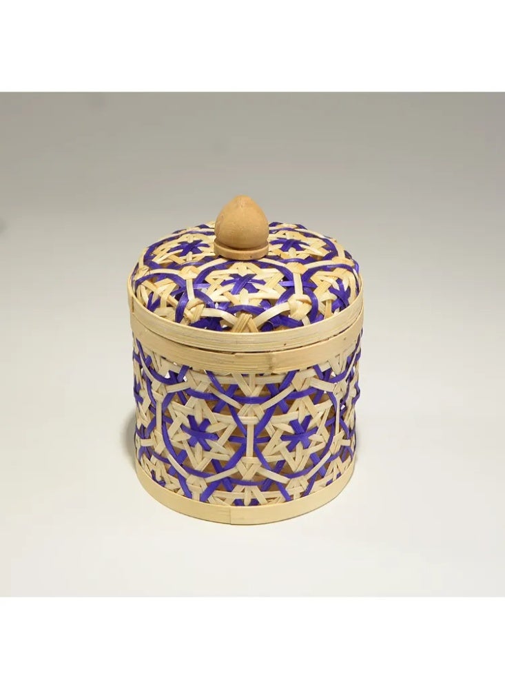 Handwoven Bamboo Tea Canister - Traditional Breathable Container for Arabic Tea Leaves & Bags (1PC) - Image 2