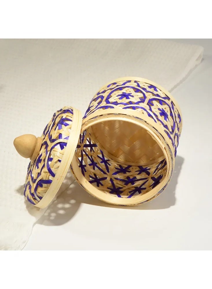 Handwoven Bamboo Tea Canister - Traditional Breathable Container for Arabic Tea Leaves & Bags (1PC) - Image 4