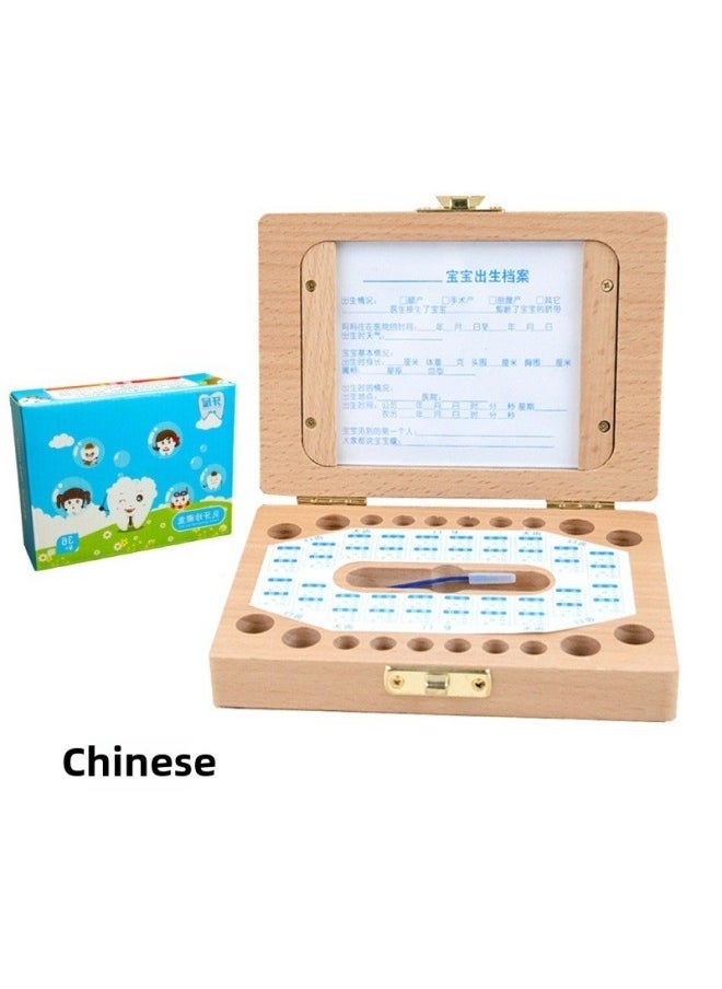 Wooden Children's Picture Frame Baby Tooth Preservation Box Hair Teeth Storage House Wooden Toys For Children Aged 4-6-Color:Right Angle Photo Frame-Chinese-Specifications:15*11.5*4.5CM  - Image 4