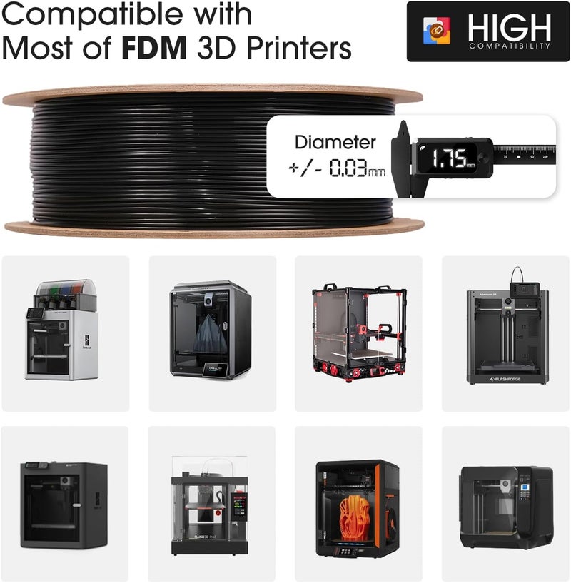 eSUN PLA+ Filament 1.75mm, 3D Printer Filament PLA Plus, Dimensional Accuracy +/- 0.03mm, 1KG Spool (2.2 LBS) 3D Printing Filament for 3D Printers, Bone White - Image 5