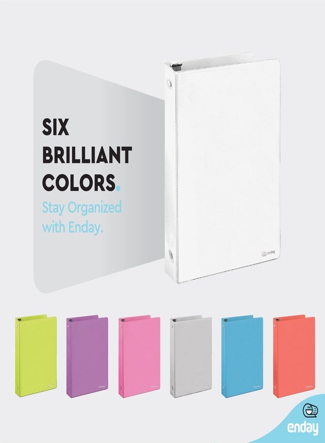 Enday ½ Inch 3 Ring Binder .5 inch, White Round Ring Binder with Clear View Cover & 2 Inside Pockets Binders, School Supplies Binders (6 PC) - by Enday - Image 3
