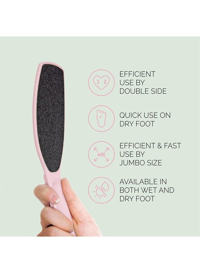 F3 Systems, Wide Emery, Double-Sided Pedicure Tool, Colossal foot file for Men & Women, Effective for Cracked Heel, Callus Remover, Foot Scrubber, Professional , (Pink)