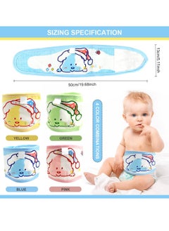 Mmmon 4Pcs Baby Infant Umbilical Cord Cotton Belly Band Adjustable Newborn Navel Belt  - Image 2