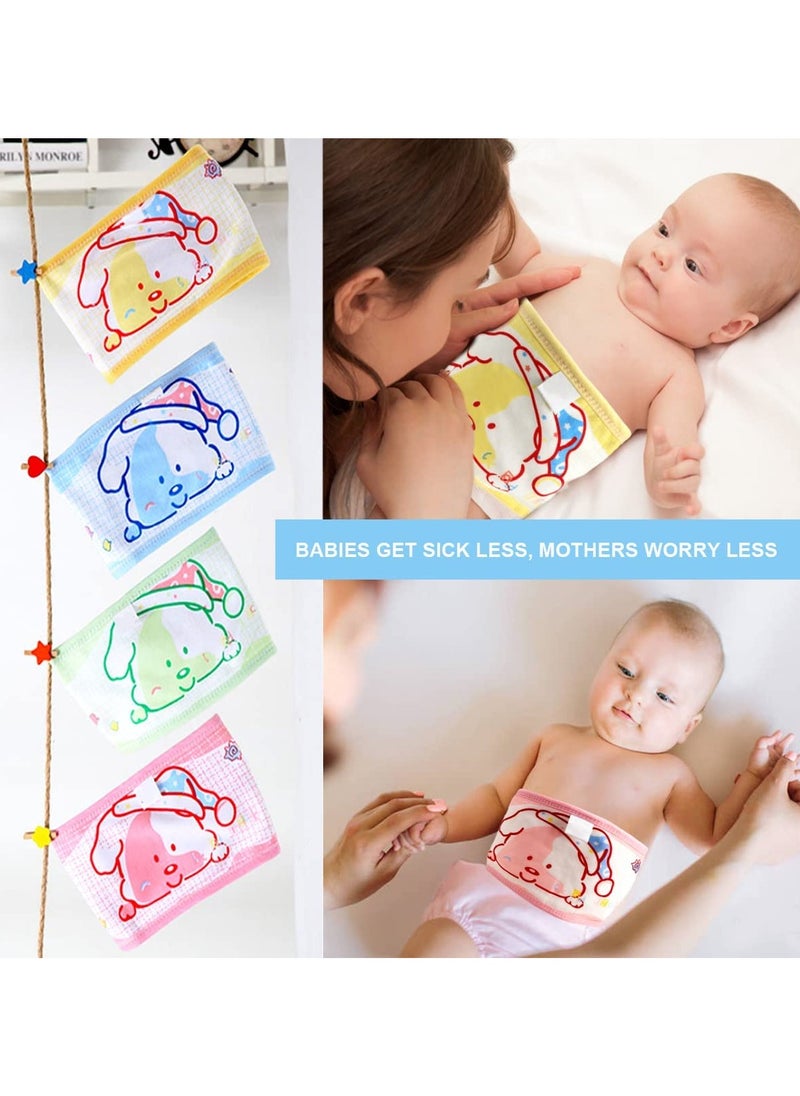 4Pcs Baby Infant Umbilical Cord Cotton Belly Band Adjustable Newborn Navel Belt