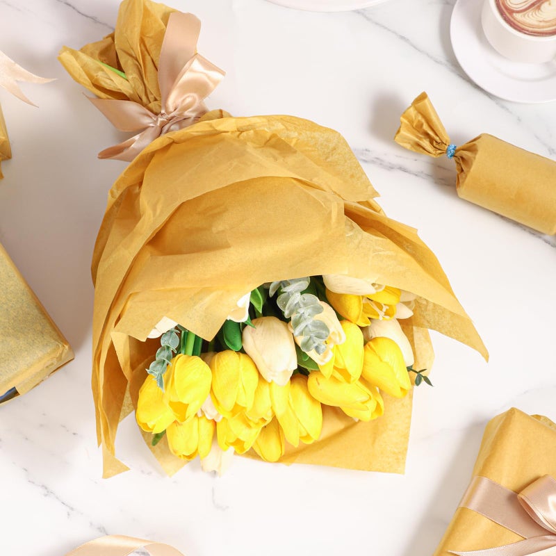 woric 160 Sheets Gold Tissue Paper for Gift Bags 20 X 14 Inches Gift Tissue Paper Bulk for Easter Crafts Mother's Day Weddings Birthday Party Decorations - Image 5
