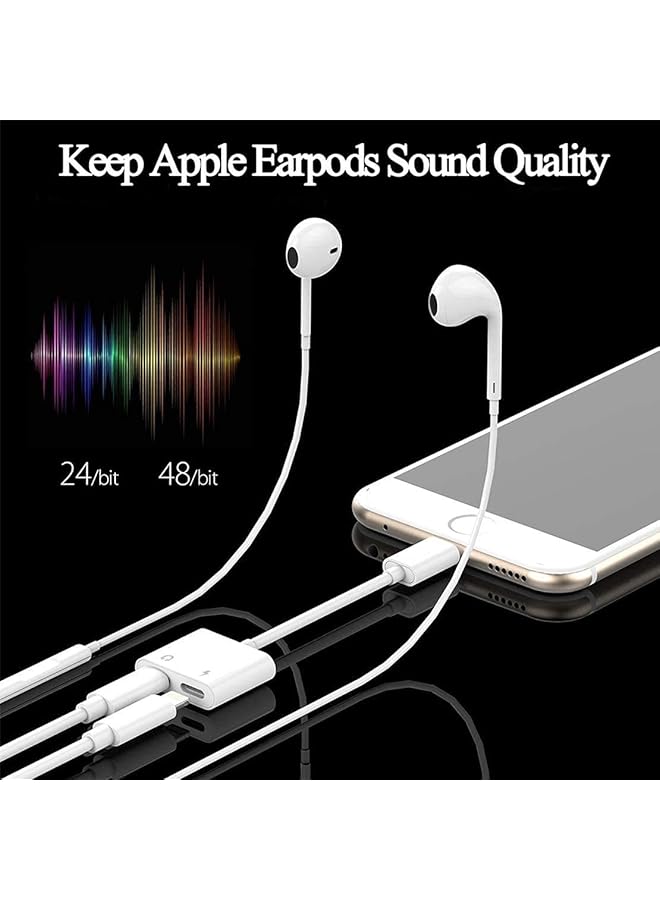 erorex For Iphone Headphones Adapter & Splitter 2 In 1 Dual Lightning Charger Cable Aux Audio Adapter Converter For Iphone 12 11  - Image 5