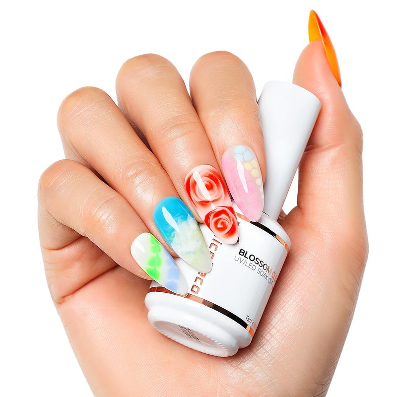 Nicedeco Hema Free Nail Blooming Gel 15ml Cruelty Free Vegan Clear Blossom Gel Polish for Spreading Effect Marble Watercolor Floral Print for DIY Nail Art - Image 3