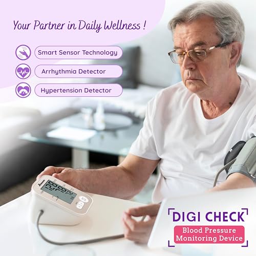 Romsons Digi Check Fully Automatic Digital Blood Pressure Monitor With 2 Years Warranty | 360° Accuracy & Precise Fit Smart Cuff | Arrhythmia and Hypertension Detector | Quick Accurate Reading | 120 Memory Recall & Smart Detector - Image 4