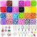 XKDOUS 24 Colors Rubber Band Bracelet Kit Bracelet Making Kit for Art and Craft Rubberband Bracelets kit for Kids Ages 6 - Image 3
