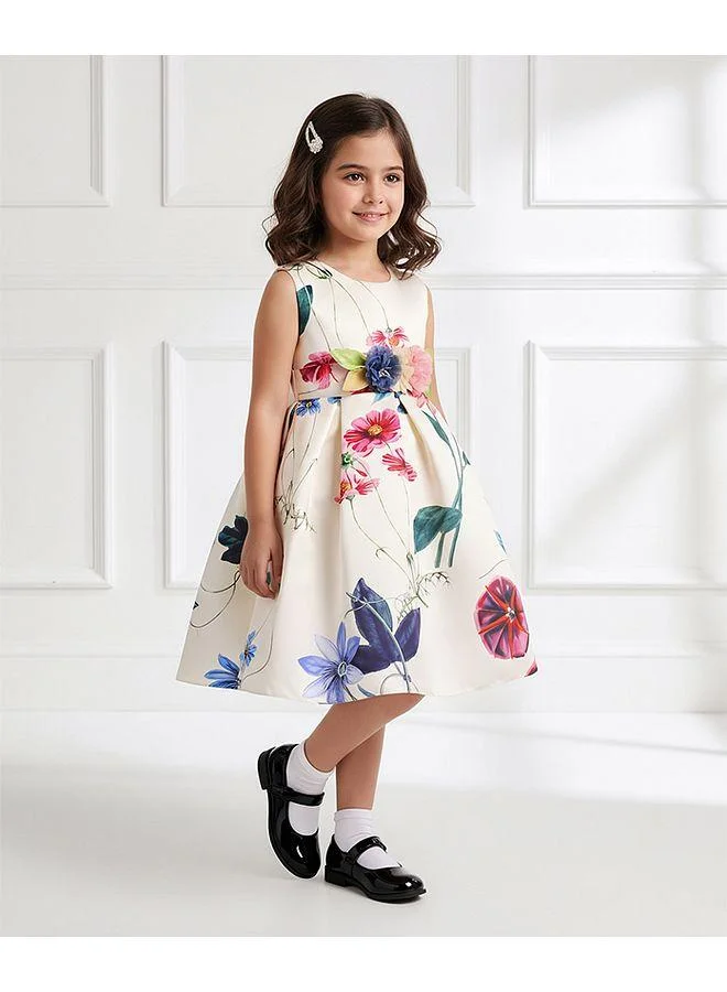 Mark & Mia Mark & Mia Floral Printed Sleeveless Party Dress - White