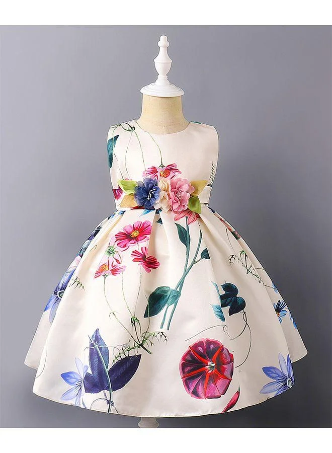 Mark & Mia Mark & Mia Floral Printed Sleeveless Party Dress - White