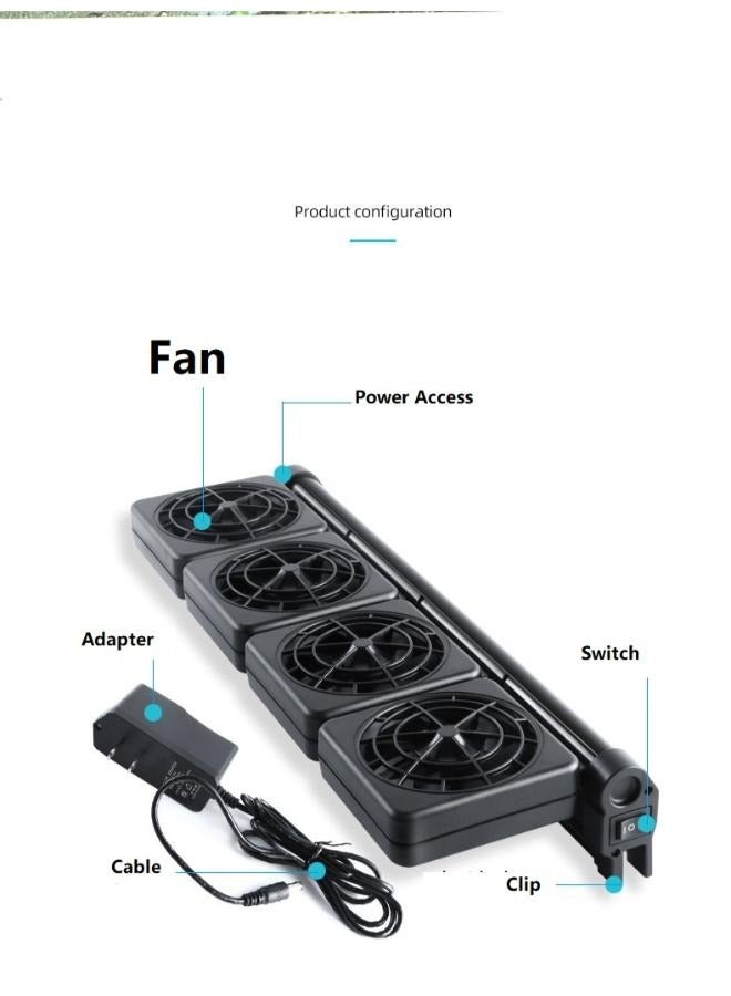 Generic B&K 3/4 Heads Aquarium Fan F Series Cooling Fan for Fish Tank Cooler  - Image 3