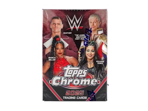Topps 2025 Topps Chrome WWE Wrestling 7Pack Blaster Trading Card Box - Image 1