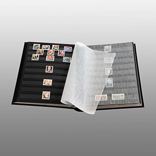 Prophila Collection Prophila Stamp Album Stockbook 60 Black Sides, Leatherette Padded Green Cover - Image 4