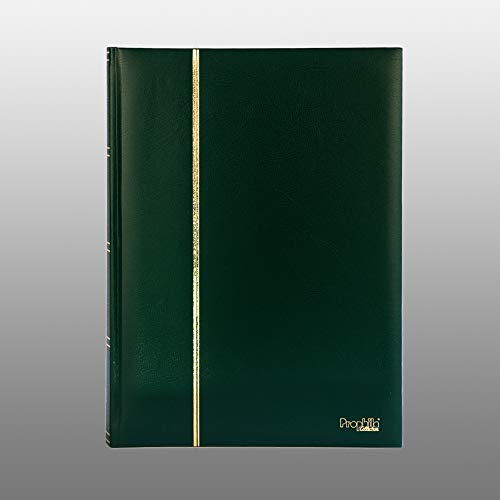 Prophila Collection Prophila Stamp Album Stockbook 60 Black Sides, Leatherette Padded Green Cover - Image 2