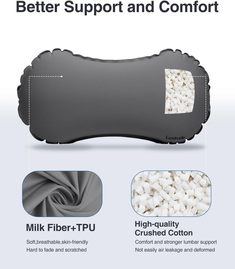 Luxtude Inflatable Lumbar Pillow for Airplane Travel, Lumbar Support Pillow for Office Chair/Car, Self-Inflating Travel Lumbar Pillow Back Support, Lower Back Pillow for Reducing Lumbar Pain - Image 4
