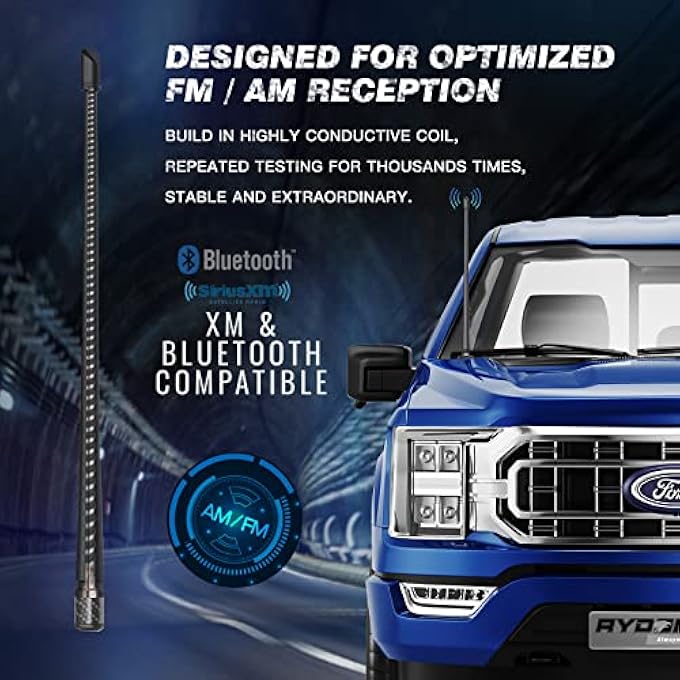 Rydonair Antenna Compatible With Ford F150 20092018  13 Inches Flexible Rubber Antenna Replacement  Designed For Optimized FmAm Reception - Image 2