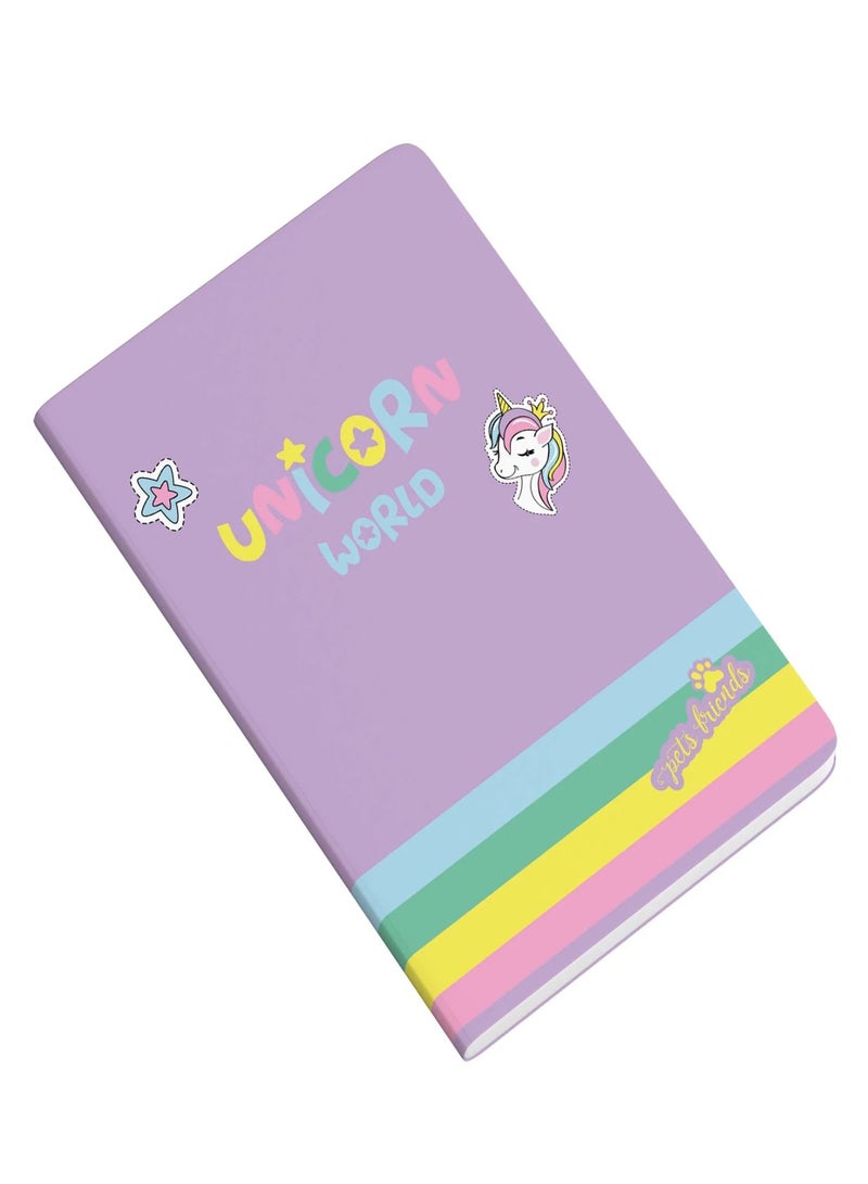 Ambar 1-Piece A4 Size Paper Cover Notebook Single Lined Ruling Assorted Designs - Image 1