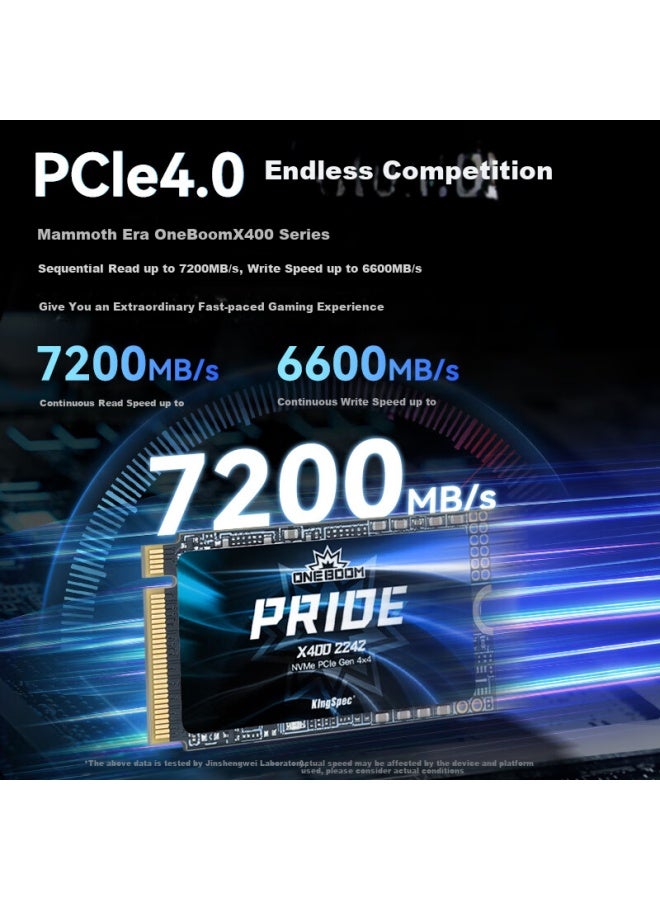Kingspec 512gb Ssd Solid State Drive Nvme 1.4 2242 M.2 Interface Yangtze Storage Particles Read Speed 7200mb/s Pcie 4.0 Ai Pc Storage Accessory - Image 1