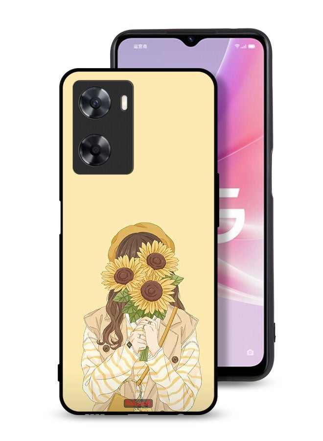 Tolwak Oppo A77s Protective Case Cover Hide Face With Sunflowers - Image 1