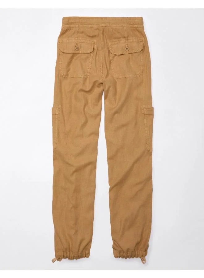 American Eagle AE Dreamy Drape Linen-Blend Baggy Wide-Leg Cargo Pant