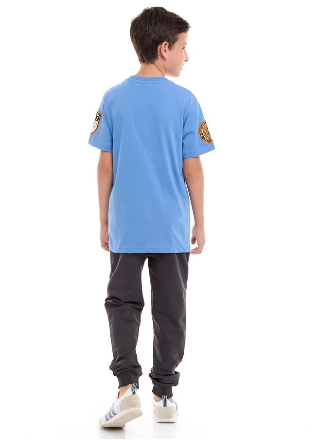victor and jane Embroidered Patch Printed T-Shirt & Joggers Set by Styli