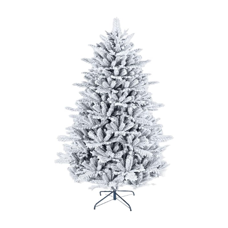 fizzytech fizzytech 6Feet Artificial White Pine Christmas Tree SnowFlocked with 1300 PEPVC Branches Sturdy Metal Stand Perfect Christmas Tree for Home Decorations 