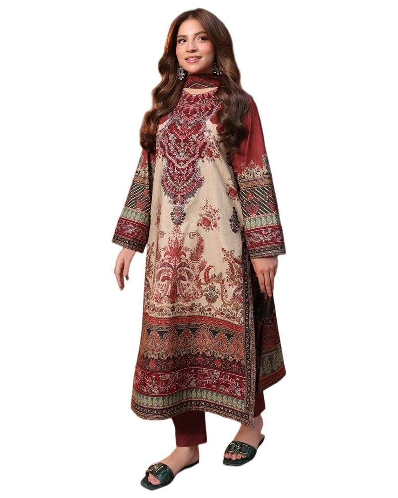 ANNI Designer Women's Rayon Viscose Printed Straight Kurta with Pant & Dupatta (RAZIYA Multi_L_Multi_Large) - Image 1