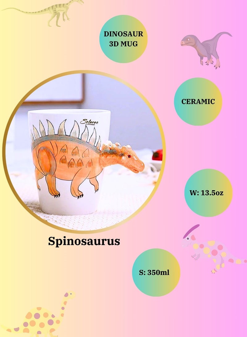 سولاري كوب ديناصور ثلاثي الأبعاد – كوب سيراميك على طراز سبينوصور بتصميم مقبض إبداعي - Image 3
