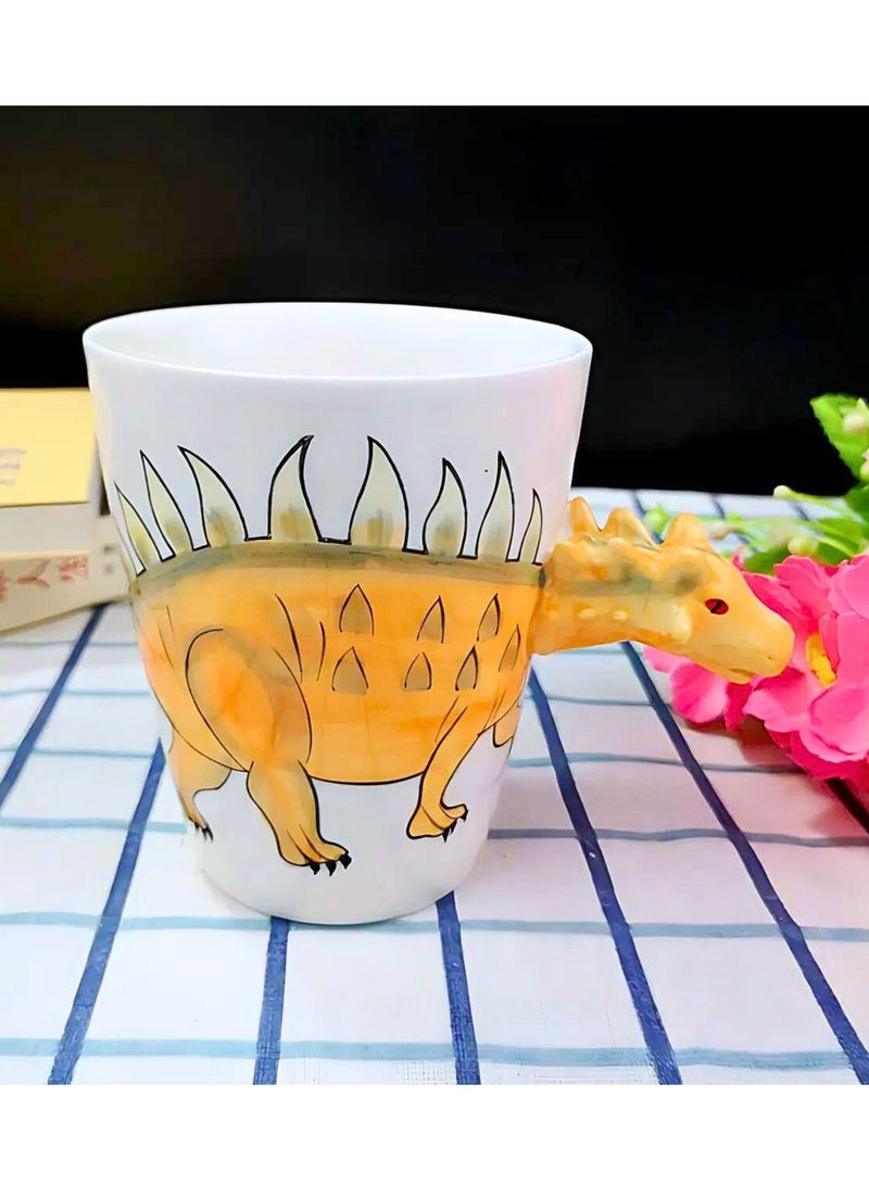 SOLARAE - 3D Dinosaur Mug – Stegosaurus-Themed Ceramic Cup with Creative Handle Design - Image 1