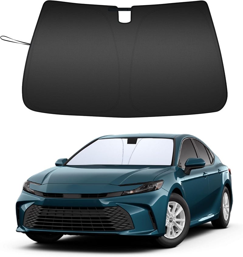 TOPINSTALL New Foldable Sunshade Compatible with 2025 2026 Toyota Camry Accessories, Front Window Sun Protector with Storage Pouch Thicker Windshield Sun Shade Multiple design variants - Image 1