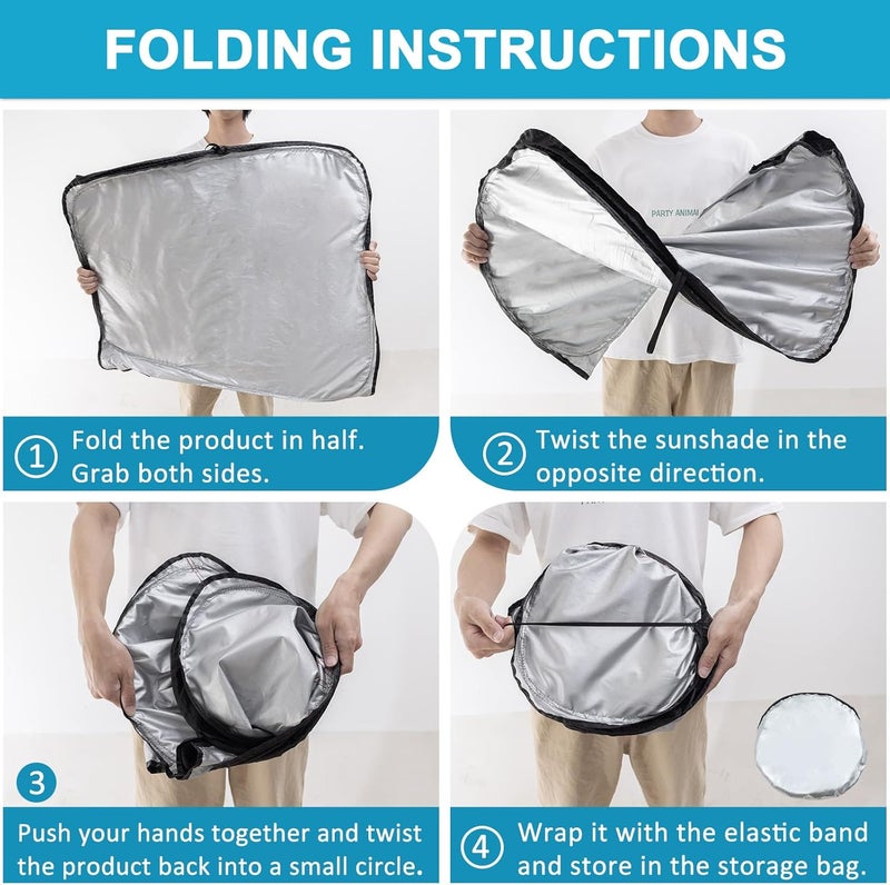 TOPINSTALL New Foldable Sunshade Compatible with 2025 2026 Toyota Camry Accessories, Front Window Sun Protector with Storage Pouch Thicker Windshield Sun Shade Multiple design variants - Image 5