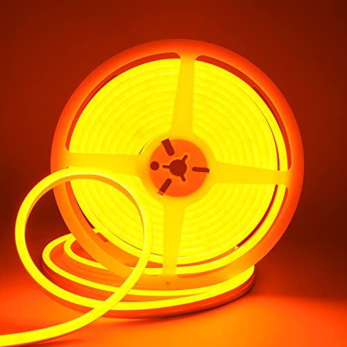 DUOFU365 Orange Neon LED Strip Light, DC 12V 600 SMD2835 LED Neon Rope Lights,Upgraded 16.4ft/5m Led Light Strips Flexible Waterproof for Indoor/Outdoors Home Decoration/DIY(No Power Adapter) - Image 1