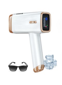 IPL Hair Removal Device, At-Home Hair Removal with Ice Cooling, 500,000 Flashes, 5 Energy Levels, Permanent Painless Epilation for Face Back Leg Arm Armpit Bikini Line