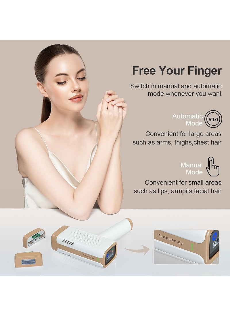 KinseiBeauty - IPL Hair Removal Device, At-Home Hair Removal with Ice Cooling, 500,000 Flashes, 5 Energy Levels, Permanent Painless Epilation for Face Back Leg Arm Armpit Bikini Line - Image 1