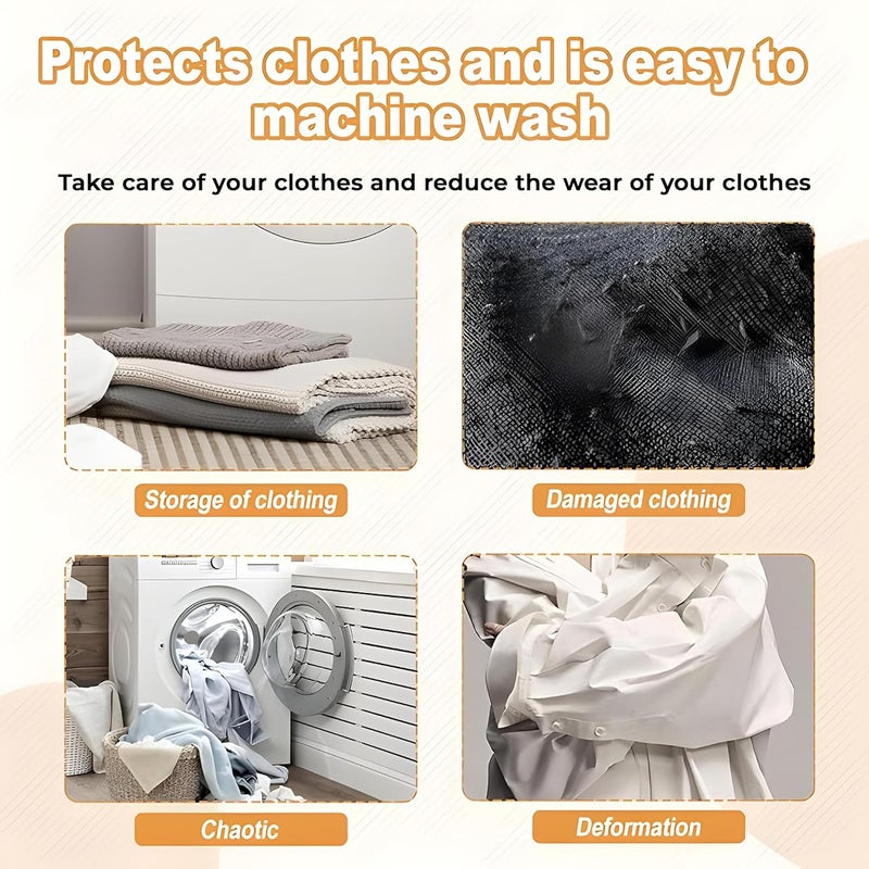 Kuber Industries Set of 30 Polyester Mesh Laundry Bag with Zip Reusable Washing Bags for Washing Machine Ideal for Delicate Fabrics Lingerie Shoes Protection YZ13 Drop Print White - Image 5