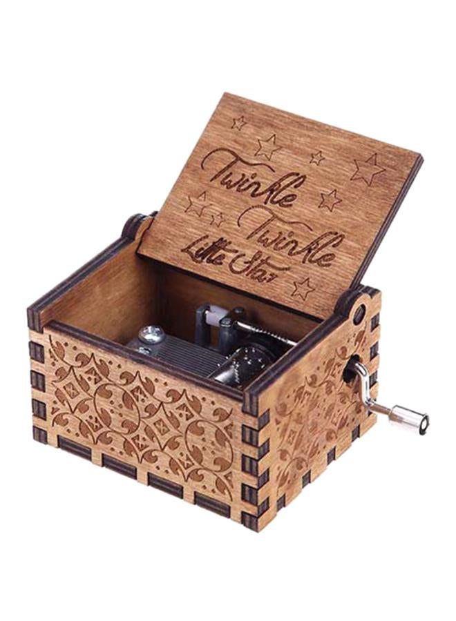 Wooden Music Box Brown 8.7x5.2x4.1cmcm 