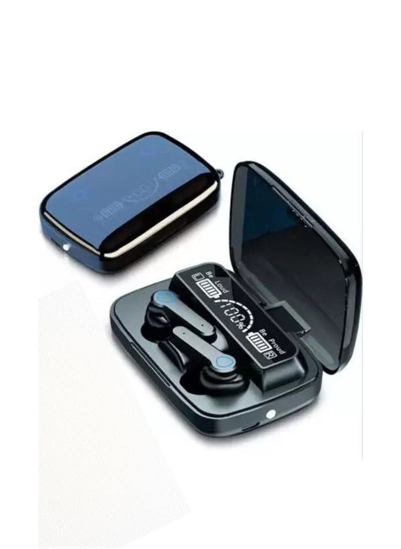BSNL - TWS M19 Super Bass Sports Earbuds Touch Control Sports Earbuds, Wireless Earbuds, Noise Reduction Earbuds with Latest 5.1 Bluetooth, Built-in Charging Case, Power Bank and Flashlight Black - Image 1