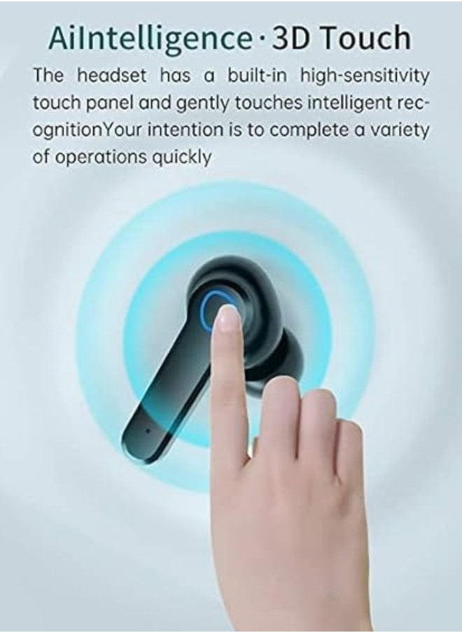 BSNL - TWS M19 Super Bass Sports Earbuds Touch Control Sports Earbuds, Wireless Earbuds, Noise Reduction Earbuds with Latest 5.1 Bluetooth, Built-in Charging Case, Power Bank and Flashlight Black - Image 1