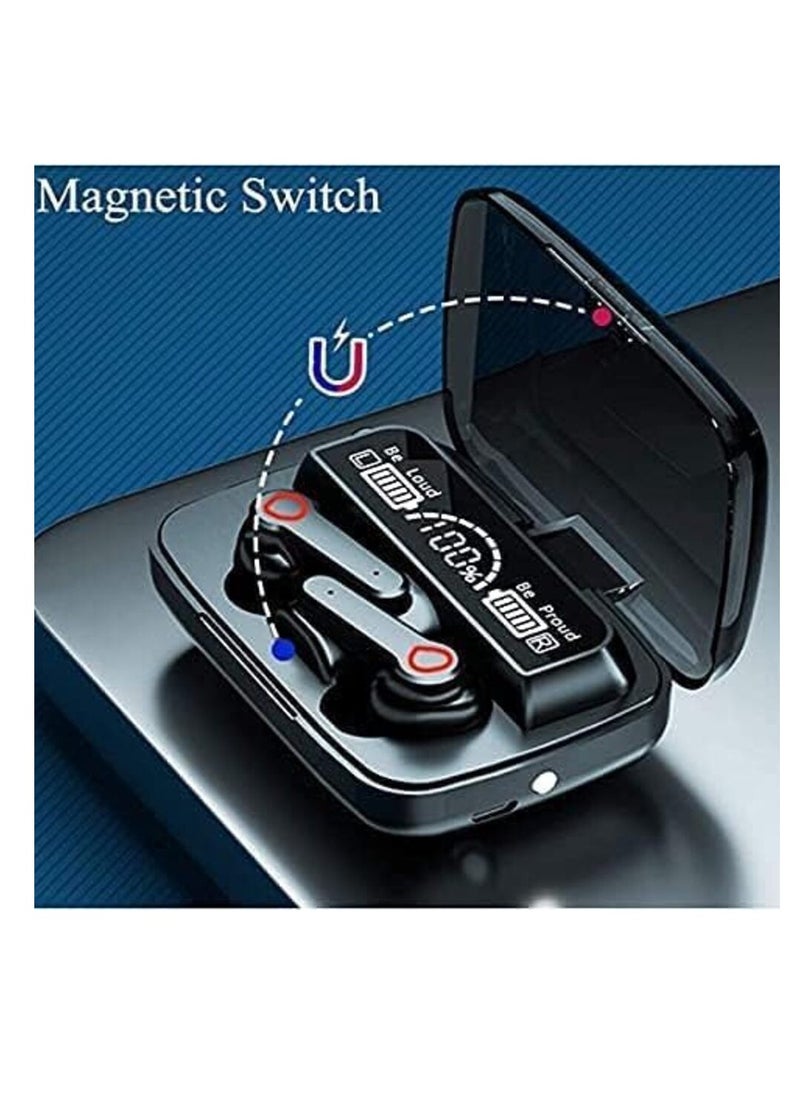 BSNL - TWS M19 Super Bass Sports Earbuds Touch Control Sports Earbuds, Wireless Earbuds, Noise Reduction Earbuds with Latest 5.1 Bluetooth, Built-in Charging Case, Power Bank and Flashlight Black - Image 1