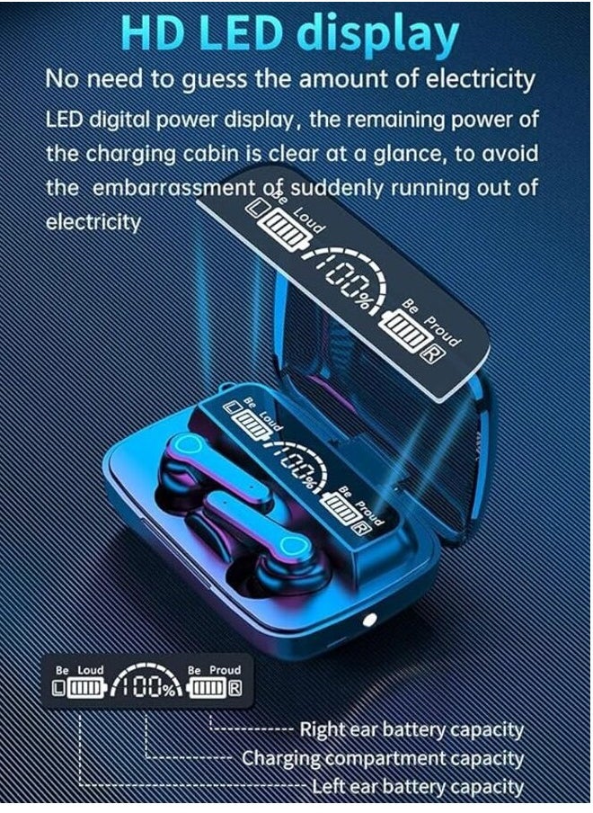 BSNL - TWS M19 Super Bass Sports Earbuds Touch Control Sports Earbuds, Wireless Earbuds, Noise Reduction Earbuds with Latest 5.1 Bluetooth, Built-in Charging Case, Power Bank and Flashlight Black - Image 1