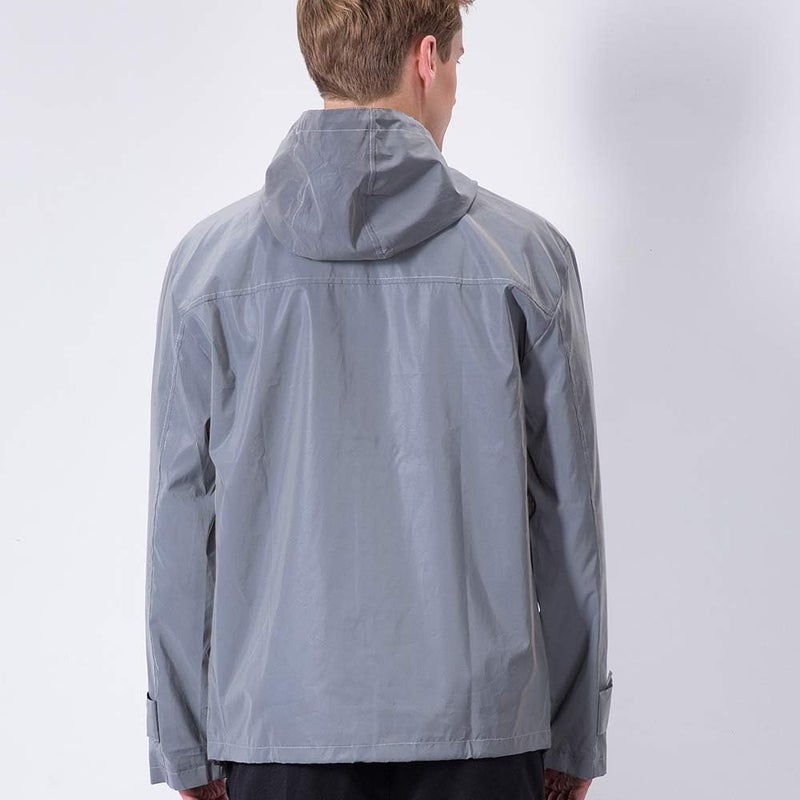 LZLRUN Mens Fully Reflective Jacket Outdoor Windbreaker Running Cycling Coat - Image 3